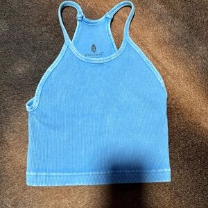 Free People Movement Happiness Runs Crop Tank Top Womens XS / S Washed Blue